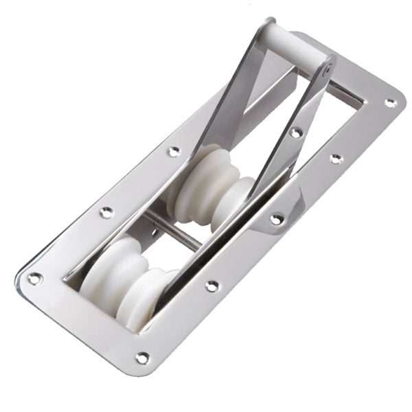 Ankerrulle RF-stål for senking av inntil 15 kg anker, 145 mm bredt, hulldimensjoner 335 x 80 mm, 400 mm langt, AISI 316