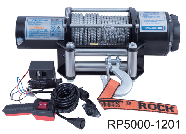 Rock, RP5000 elektrisk tilhengervinsj 12 Vdc 3,8HK 2268 kg