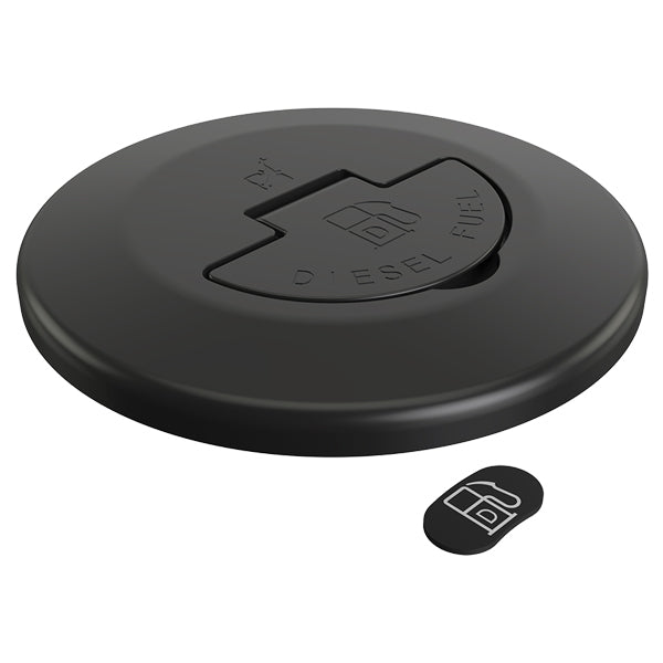 Roca, Deksel for dekkfylling, sort, diesel, AISI 316