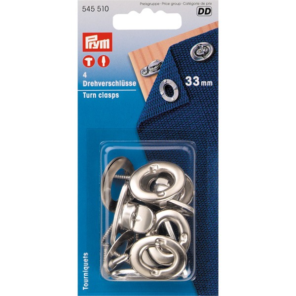 Hetteviskere m/øyne &amp; skruer 33mm, 4 stk, 6 mm