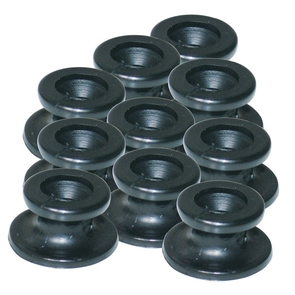Sort PVC-knapp for gummistropp 1041950, 10 stk