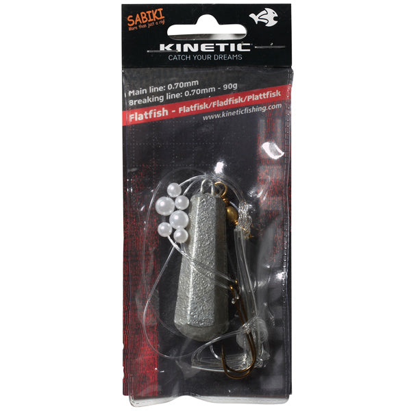 Kinetisk, Sabiki flatfiskbly, 90 g, #1/0 krok, 0,70 mm nylonlinje, perleperler