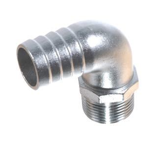 1852, Slangestender 90° utv. gjenger AISI 316, 1 1/4” x 38 mm