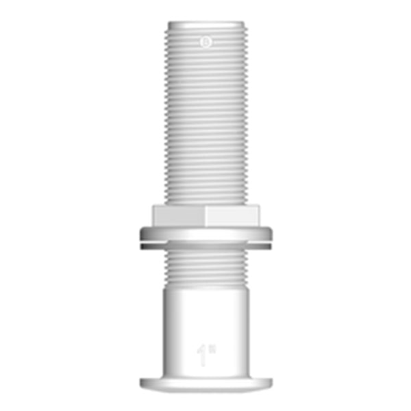 Trudesign, skroggjennomføring lang, hvit kompositt 1 1/2"