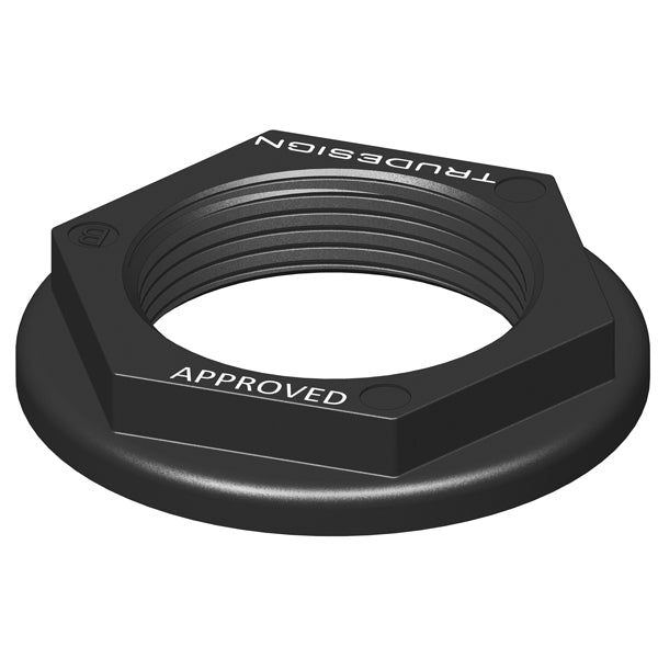 Trudesign, mutter 1, svart for skroggjennomføring, 1"