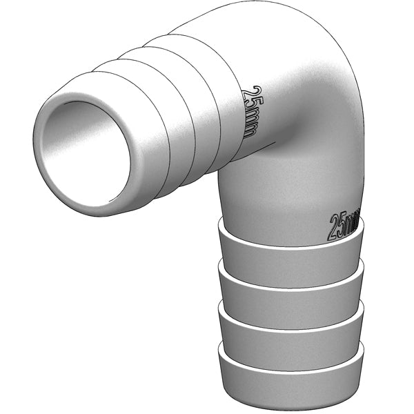 Trudesign, Vinkelstykke 90° 25mm hvit, 25 mm