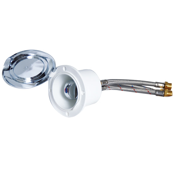 Nuova Rade, Cockpit blandebatteri for innebygget, hvit/krom, 70 mm monteringshull, 150 mm dybde