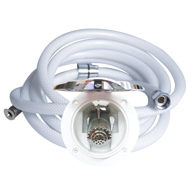 Nuova Rade, Cockpitdusj for innebygd med kromdeksel, hvit/krom, 3/8” Int. Tråd