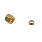 IGT omløbsmøtrik set forfra, designet til gas tilbehør, 8mm og M14x1.5RH.