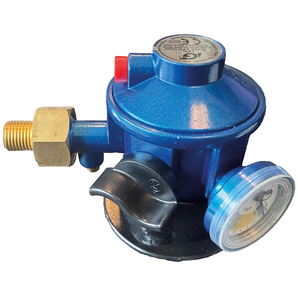 IGT, Gas regulator Jumpo click on med manometer 1/4" gjenge