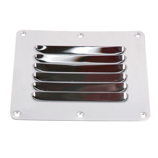 Ventilasjonsrister, SS 125 x 110mm, Polert rustfritt stål