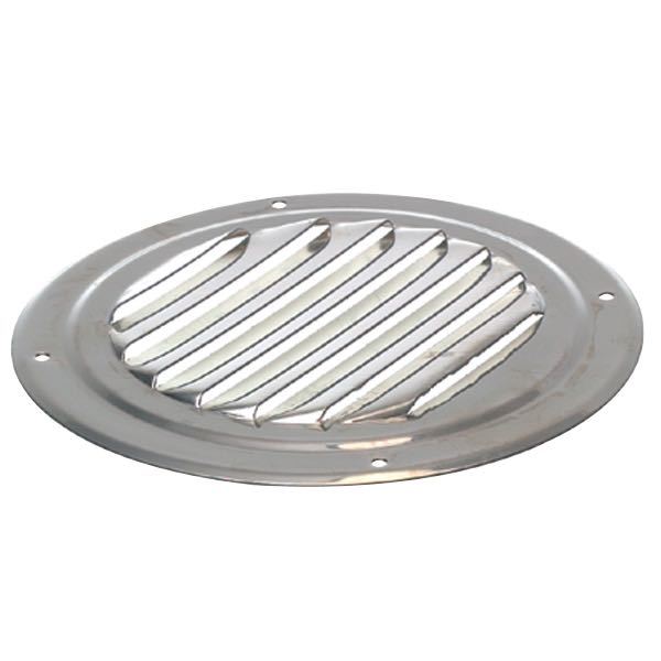 Ventilasjonsgitter Ø125mm, fast, Polert rustfritt stål