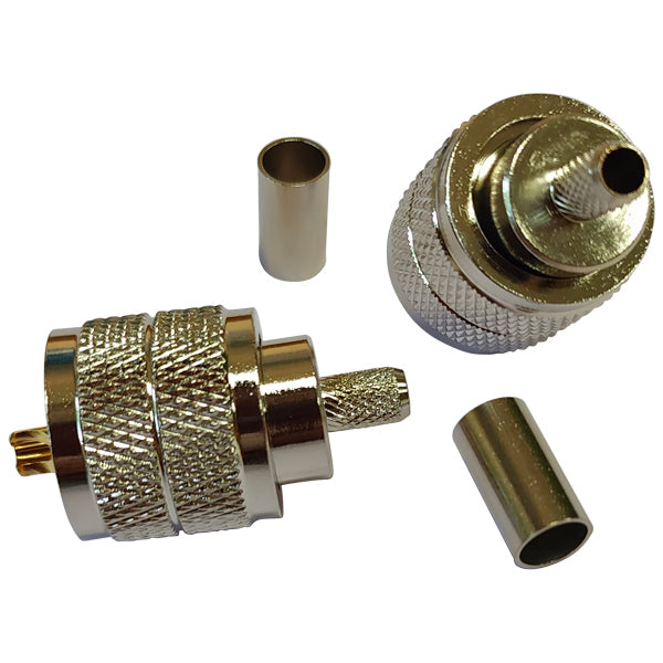 1852, VHF-kontakt PL259 for 6 mm kabel, krymping, 2-pakning