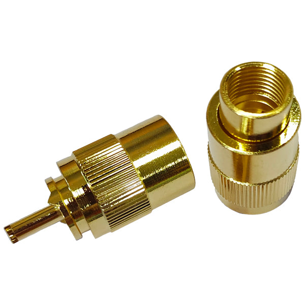 1852, VHF-plugg PL259 for 10 mm kabel, gullbelagt, 2-p
