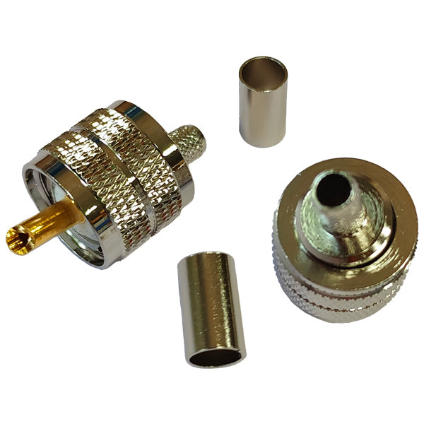 1852, VHF-plugg PL259 for RG8X-kabel, krymping, 2-pakning