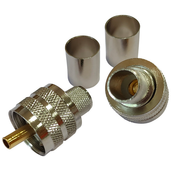 1852, VHF-kontakt PL259 til RG213-kabel, krymping, 2-pakning