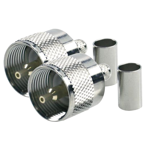 1852, VHF stik PL259 til RG8X kabel, 2-pak