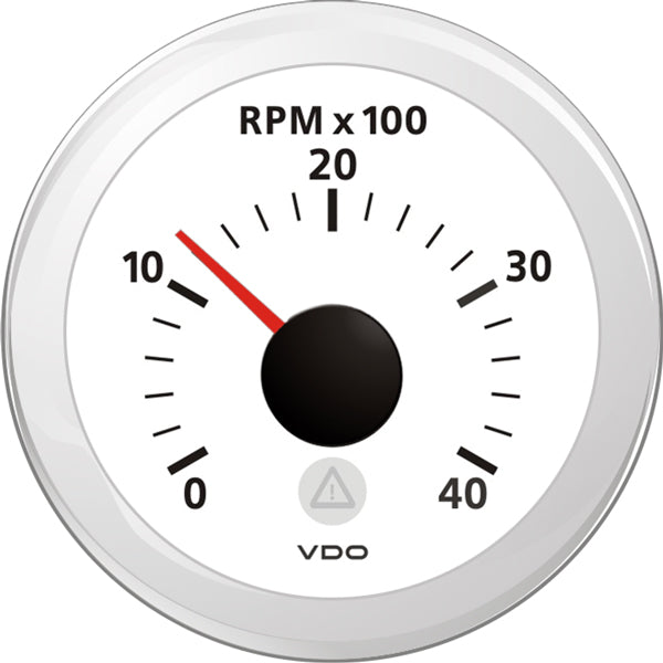 Vdo turteller hvit 0-4000rpm ø52mm
