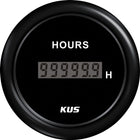 Kus digital timetæller i sort, monteret på bådpanel