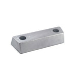 Tecnoseal Aq-drev anode i størrelse 132×46×25 mm, set forfra