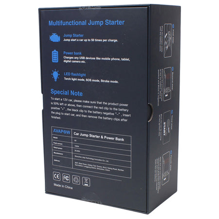 Avapow A9 jump starter 12V, peak 1500Amp