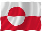 Adela gæste-/signalflag med Grønlands flag i 90x60 cm, bølgende i vinden.