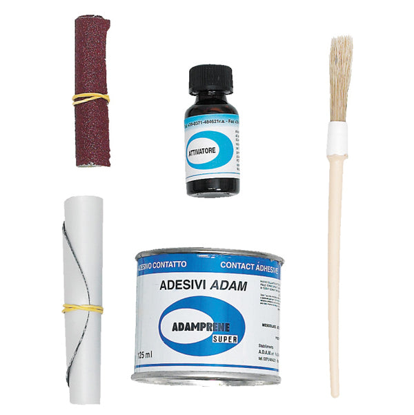 Reparasjonssett for gummi/Hypalon, 125 ml (inkl. lim, rensemiddel og herder)