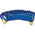 Hosecoil spuleslange 7,5m med 3/4" GHT gevind, i brug ved båden