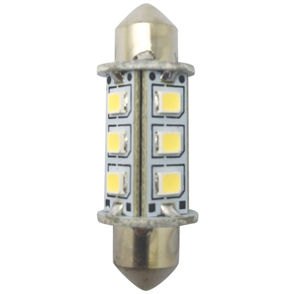 1852, LED pinole pære 37mm 10-36Vdc, 2 stk, 6000K, 120 Lumen