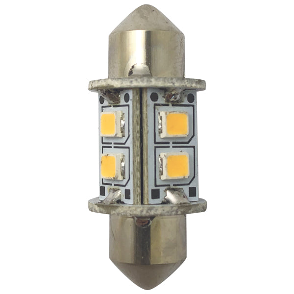 1852, LED Pinol-pære 31mm 10-36Vdc Omni, 2 stk, 0,8 W, 2700K, 70 Lumen
