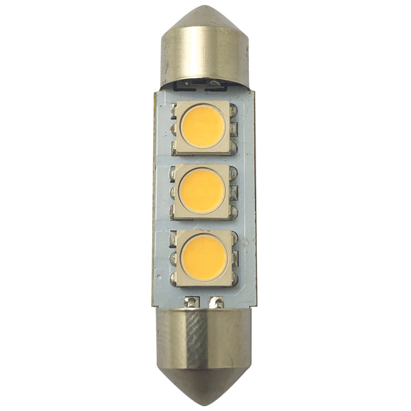 1852, LED Pinol pære 37mm 10-36Vdc, 2 stk, 0,6 W, 40 Lumen