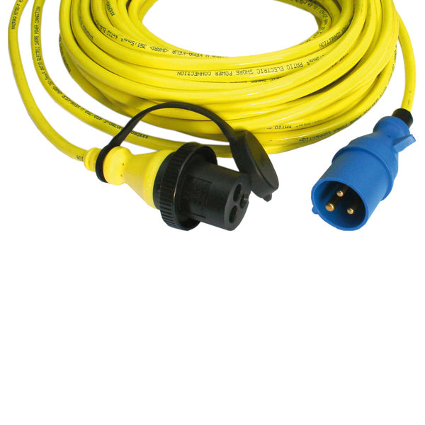 Forhold, landstrømkabel EU 3x1,5 mm², 15m, 10 A, gul, CEE-plugg, 1270580 / 1270581