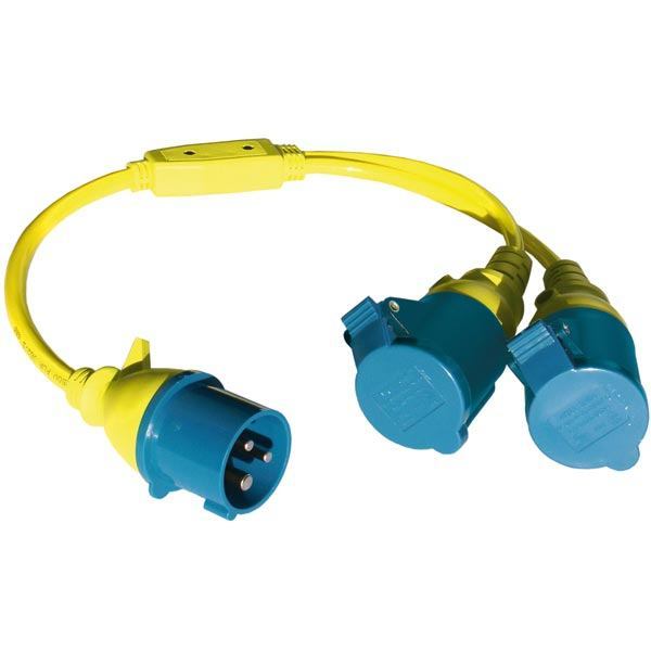 Ratio, Adapterplugg CEE hann / 2 x CEE hunn, 16 A, 250 V