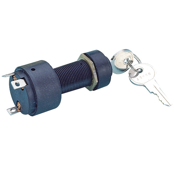 Tenningslås med 3 posisjoner, AV/PÅ/START, 33 mm gjengelengde, Ø 20,0 mm