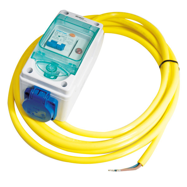 Ratio, HPFI landstrømstasjon 250 V 16 A - 30 mA, IP55, 4 m kabel