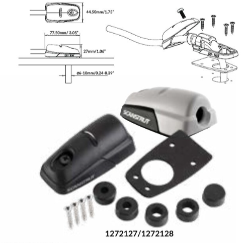 ScanStrut, Kabelinnføring horisontalt IP68 grå, 2-6mm 