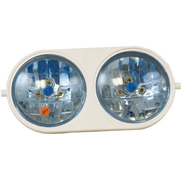 Dobbelt søkelys plast hvit, 24V