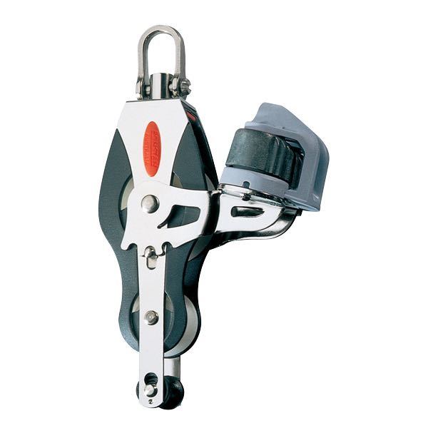 Ronstan, fiolinblokk med svivel, hundesmekker og froskeben, serie 40, 125 kg maks trekk, 400 kg arbeidsbelastning, 1000 kg bruddstyrke, 40 mm skivediameter