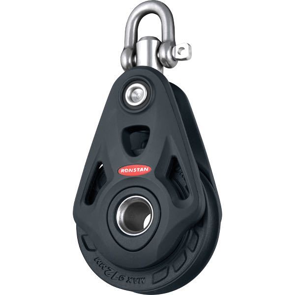 Ronstan, kjerne enkeltblokk med svivel, serie 60, 1000 kg belastning, 60 mm skivediameter