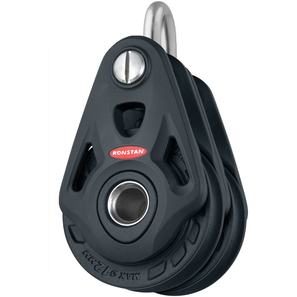 Ronstan, kjernedobbel blokk, serie 60, 1000 kg, 2000 kg bruddstyrke, 60 mm skivediameter