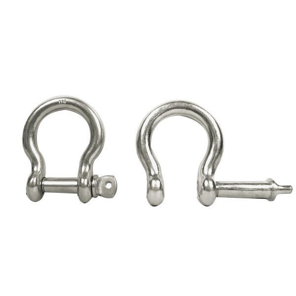 1852, Lyre-sjakkel m/fangstift RF, 10mm, AISI 316, Bruddstyrke 3800 kg