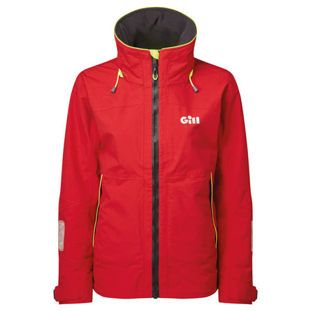 Gill OS32JW coastal dame jakke i rød foran, størrelse 16