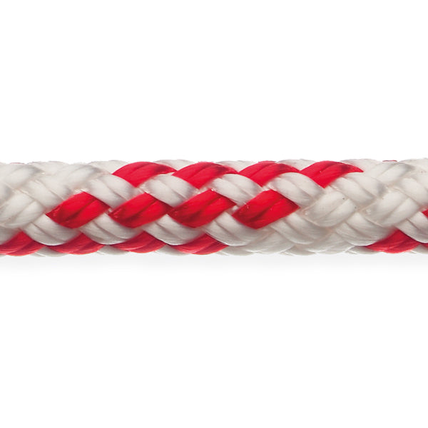 Robline, Sirius 300 fald/skøde, 10mm, hvid/rød, 1m (løbende meter)