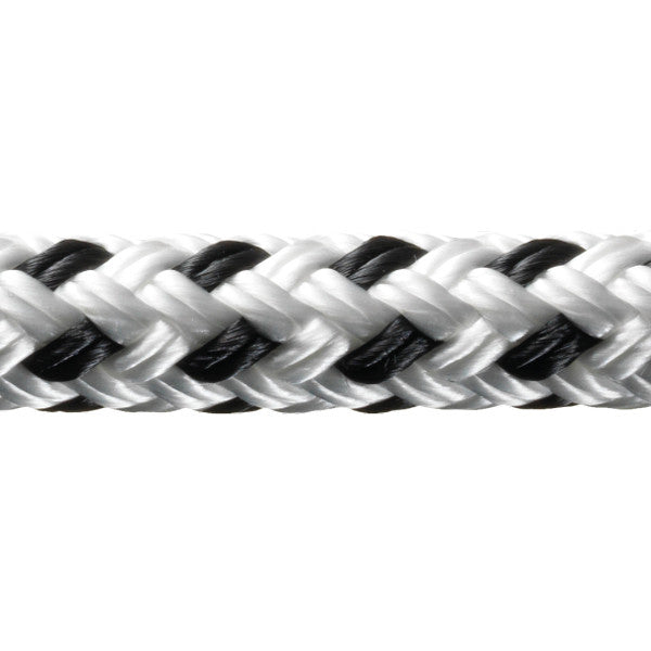 Robline, Rio Fortøjningsline, 8mm, Hvid/Sort, 1m (løbende meter)