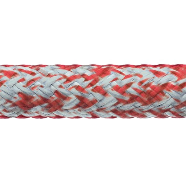 Robline, Globe Pro Robtec fald, 12mm, Hvid/Rød, 1m (løbende meter)