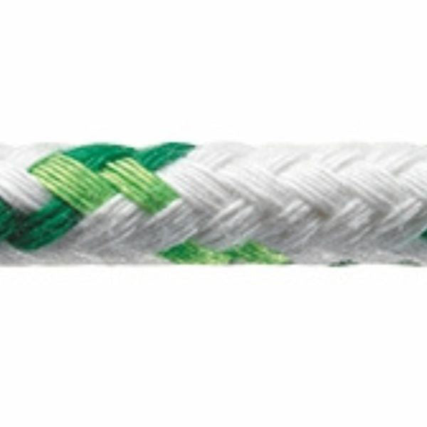 Robline, Neptun 500 skøde tov, 12mm, Hvid/Grøn, 1m (løbende meter)