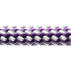 Robline Dinghy Control 4mm i hvid og lilla farve, 1 meter lang, præsenteret på en båd