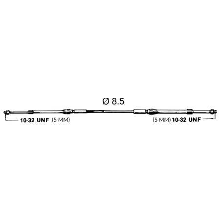 Ultraflex kontrolkabel C8 vist i brug under nedbringelse af motoren