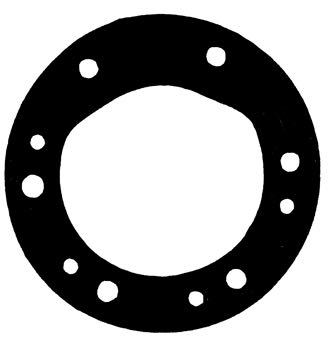 Pakning for pumpe 10 hull, YANMAR 1 - 2 - 3, GM &amp; 1 YS, 104211 - 42090 SALT