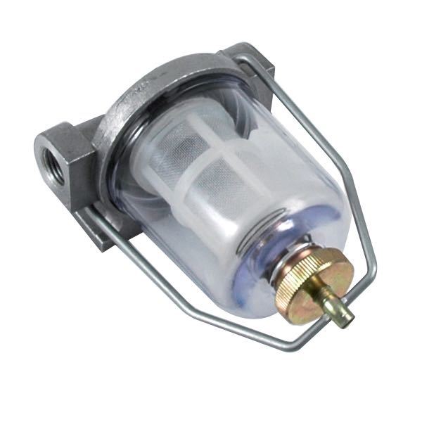 Drivstoffilter komplett, Universalfilter alu/glass, uten beslag